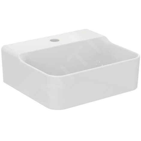 Ideal Standard Conca Ceram - Lave-main à poser 400x350 mm, sans trop-plein, trou pour robinet, blanc T387801