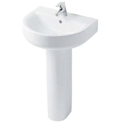 Ideal Standard Concept Arc Handrinse Basin and Full Pedestal 450mm Wide 1 Tap Hole