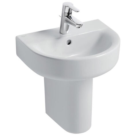 Ideal Standard Concept Arc Handrinse Basin and Semi Pedestal 450mm Wide 1 Tap Hole