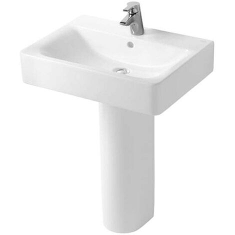 Ideal Standard Concept Cube Basin and Full Pedestal 500mm Wide 1 Tap Hole