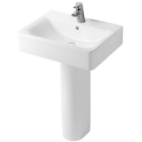 Ideal Standard Concept Cube Basin and Full Pedestal 550mm Wide 1 Tap Hole
