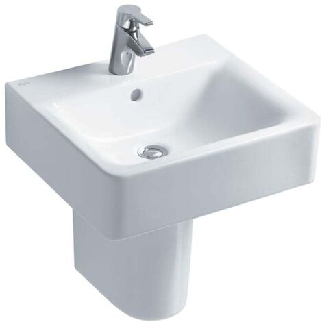 Ideal Standard Concept Cube Basin and Semi Pedestal 500mm Wide 1 Tap Hole