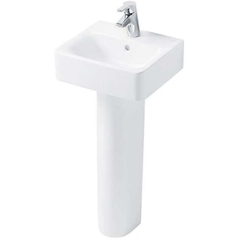 Ideal Standard Concept Cube Handrinse Basin and Full Pedestal 400mm Wide 1 Tap Hole