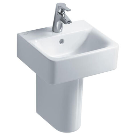 Ideal Standard Concept Cube Handrinse Basin and Semi Pedestal 400mm Wide 1 Tap Hole