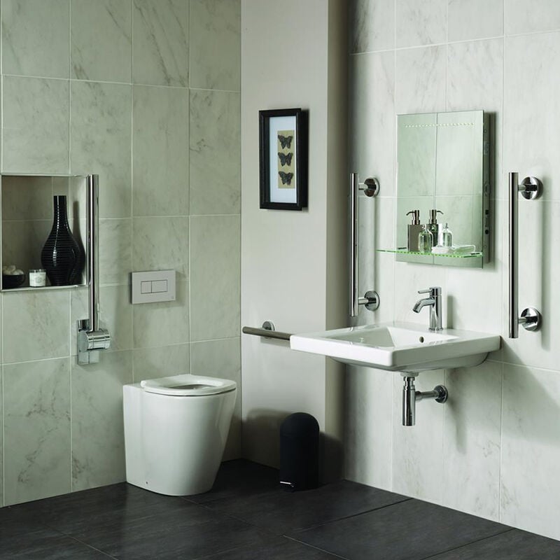 Concept Doc m Pack with btw Disabled Toilet and 600mm Basin - White - Ideal Standard