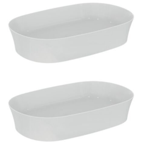 IDEAL STANDARD Conjunto de dos lavabos ovalados 60x38 cm Ipalyss sin desagüe blanco