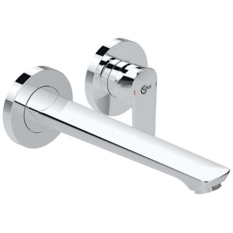 Ideal Standard Connect Air - Grifo de lavabo empotrado, caño 23 cm, instalación de 2 orificios, cromo A7009AA