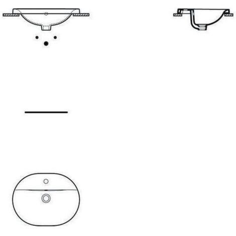 Ideal Standard Connect Einbauwaschtisch, oval, 1 Hahnloch, mit