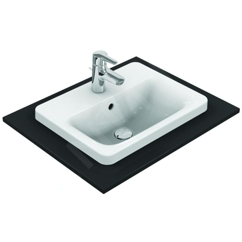 Connect - Lavabo encastré, 500x390 mm, avec déversoir, 1 ouverture pour mitigeur, blanc E504301 - Ideal Standard