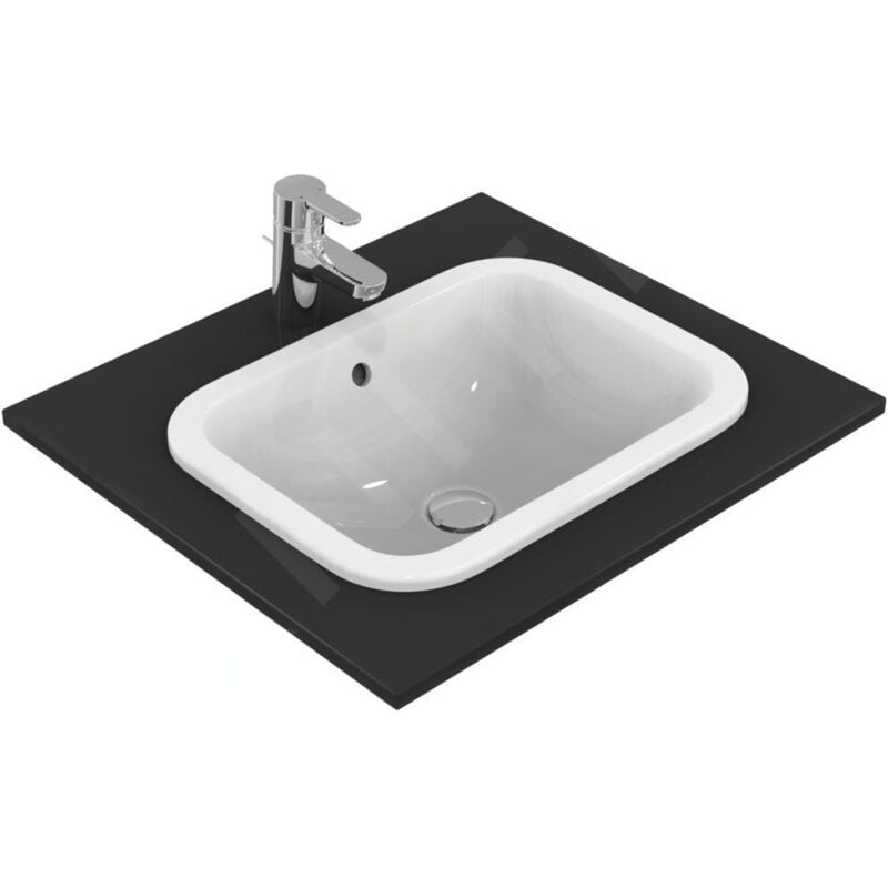 Connect - Vasque encastrée, 500x380 mm, avec trop-plein, Ideal Plus, blanc E5057MA - Ideal Standard