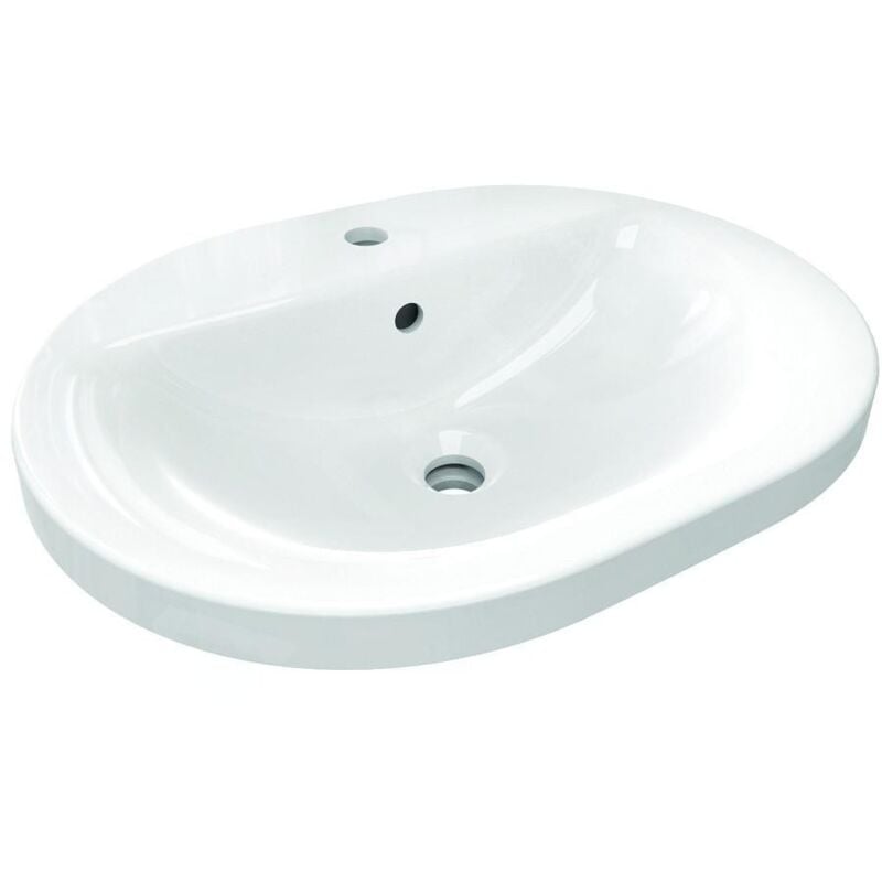 Connect - Lavabo encastré, 550x430 mm, avec déversoir, 1 ouverture pour mitigeur, blanc E503901 - Ideal Standard