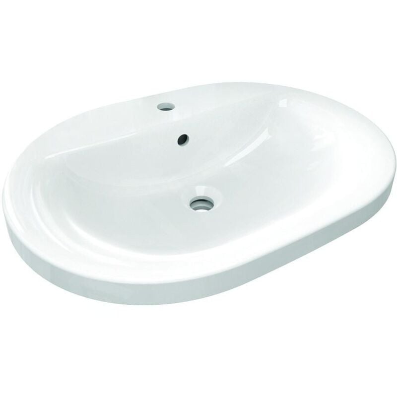 Connect - Lavabo encastré 620x460 mm, avec déversoir, 1 ouverture pour mitigeur, blanc E504001 - Ideal Standard