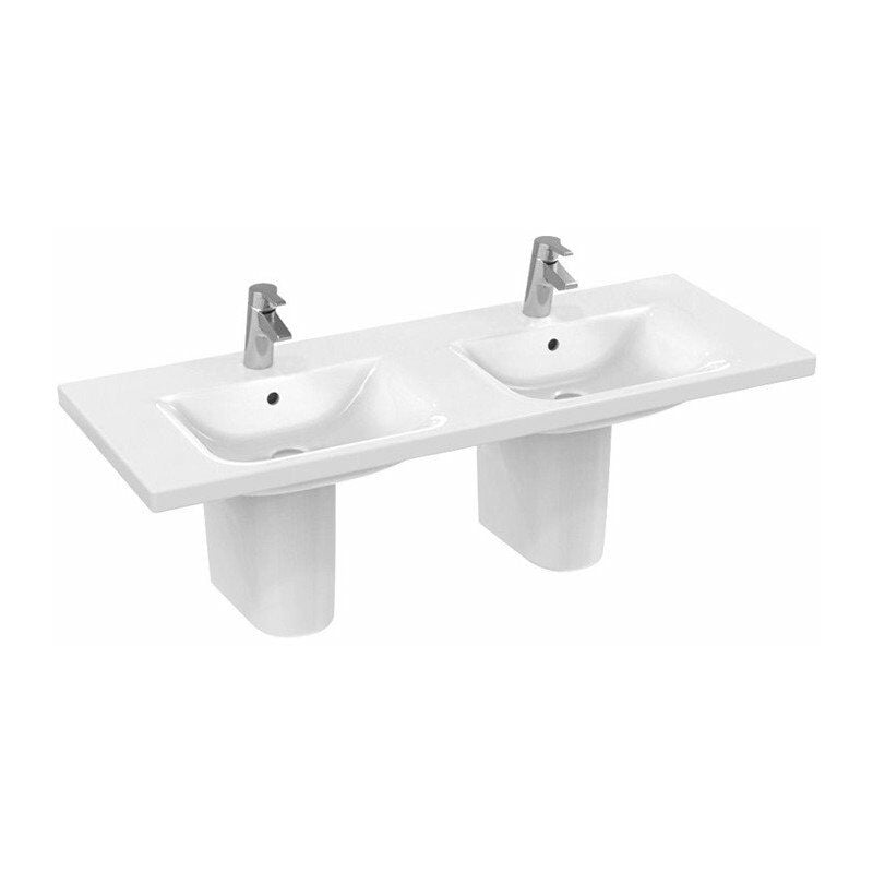 

Lavabo doble para mueble CONNECT 1300 x 490 x 170 mm Orificio para grifería perforado en el centro, blanco IDEAL STANDARD