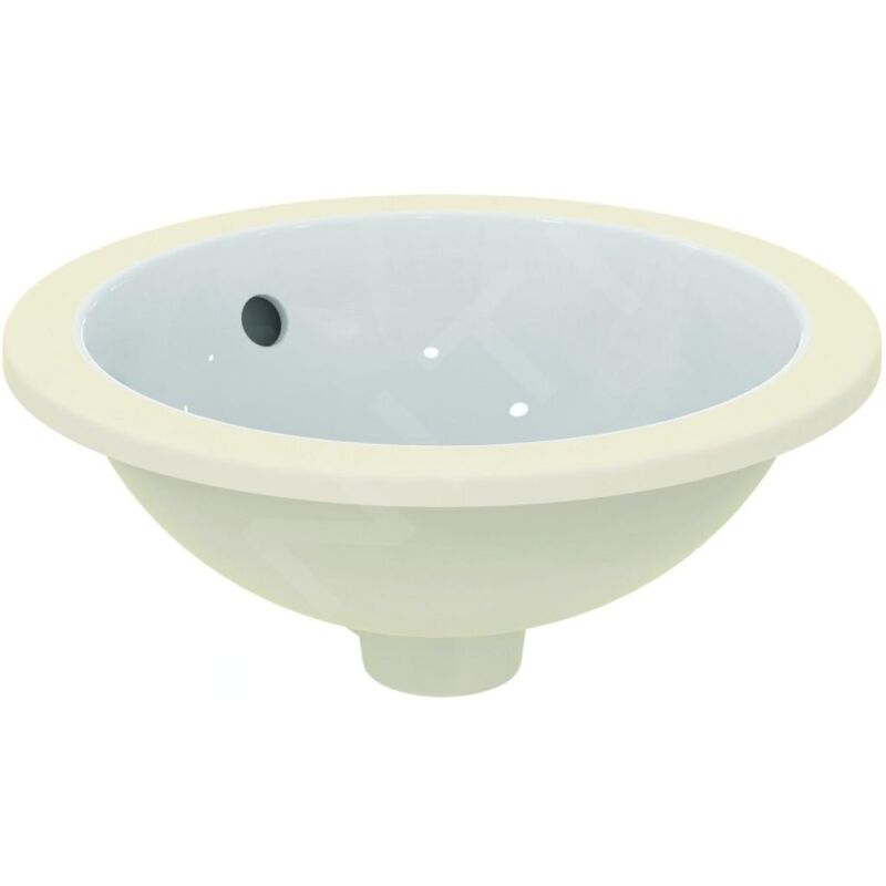 Connect - Lavabo pour installation sous plaque, diamètre : 380 mm, avec déversoir, blanc E505201 - Ideal Standard