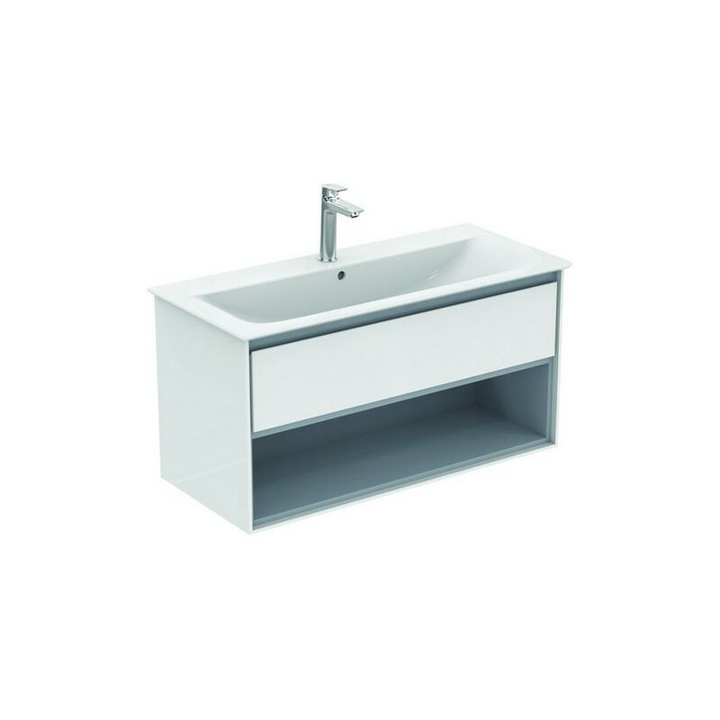 

CONNECT Unidad de lavabo para mobiliario neumático, 1000 mm, 1 extraíble, E0828, color: Pino claro / marrón mate - E0828UK - Ideal Standard