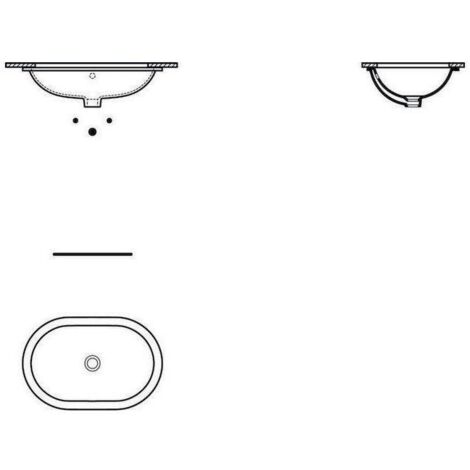 Ideal Standard Connect - Unterbauwaschbecken, 62x41 cm, mit Überlauf, weiß E505001