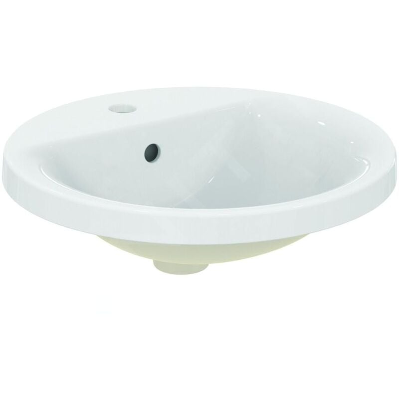 Connect - Lavabo encastré 480 mm, avec déversoir, ouverture pour mitigeur, blanc E504201 - Ideal Standard
