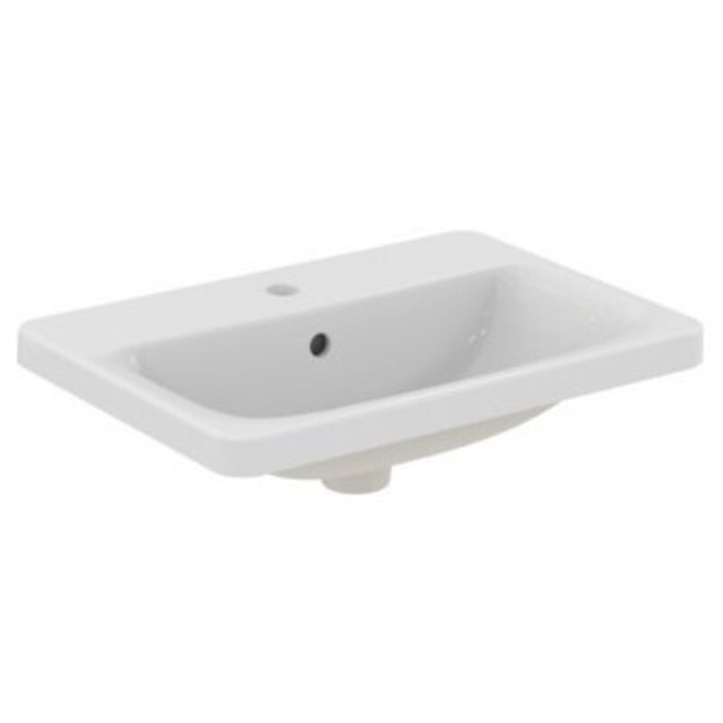 Connect - Lavabo encastré, 580x430 mm, avec déversoir, 1 ouverture pour mitigeur, blanc E504401 - Ideal Standard