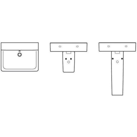Ideal Standard Connect Waschtisch, ohne Hahnloch, mit Überlauf,