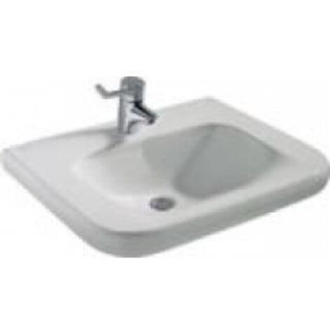 Ideal Standard Contour 21 - Lavabo adapté aux personnes à mobilité réduite 600x560 mm, 1 trou pour mitigeur, sans déversoir,