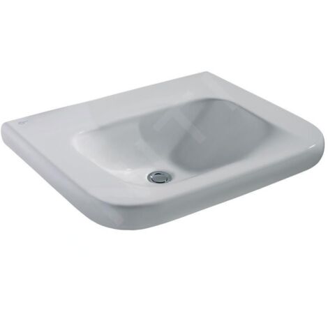 Ideal Standard Contour 21 - Lavabo adapté aux personnes à mobilité réduite 650x560 mm, sans trou pour mitigeur, sans déversoir,