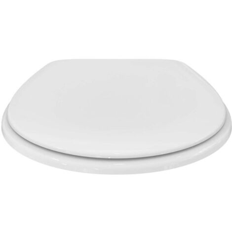 Ideal Standard – Siège abattant WC K705301 – Duroplast blanc – Charnières en acier inoxydable – Montage par le haut pour WC standard