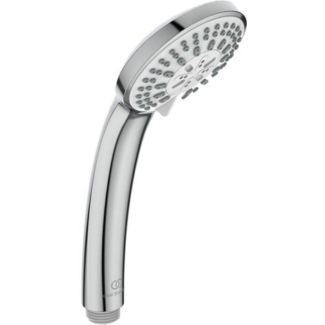 Ideal Standard – Doccia multifunzione Idealrain, soffione doccia a risparmio idrico con 3 tipi di getto (pioggia, cascata e massaggio), ugelli EasyClean, Ø 8 cm, cromato