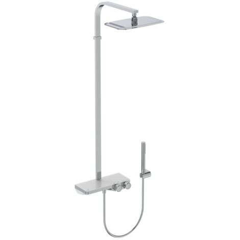 Ideal Standard Duschsystem Ceratherm S200 mit Ablage und Stick-Handbrause Chrom, A7332AA