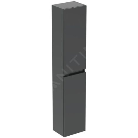 Ideal Standard Eurovit - Armoire haute, 150x30x24 cm, 2 portes, charnières G/D, gris brillant R0268TI