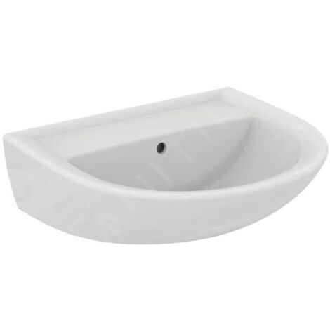 Ideal Standard Eurovit - Lavabo 550x460 mm, avec trop-plein, sans trou pour robinetterie, blanc W332701