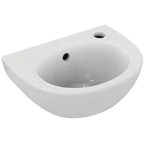 Ideal Standard Eurovit - Lave-mains 35x26 cm, avec trop-plein, trou pour robinetterie à droite, blanc E871601