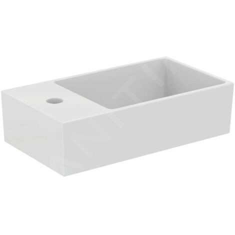 Ideal Standard Extra - Lave-main 450x250 mm, avec trop-plein, trou pour robinet à gauche, blanc T373301