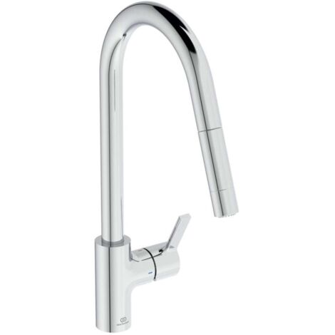 Ideal Standard Gusto - Miscelatore da lavello con doccetta estraibile, cromo BD416AA