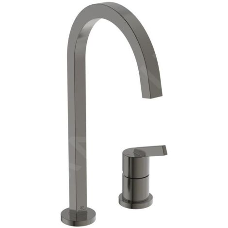 Ideal Standard Gusto - Mitigeur d'évier, installation à 2 trous, gris magnétique BD423A5
