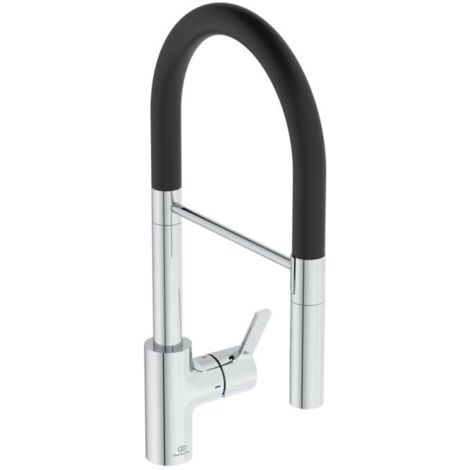 Ideal Standard Gusto - Spültischarmatur mit flexiblem Arm und Brause, Chrom/schwarz BD417AA