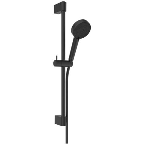 Ideal Standard Idealrain - Brausegarnitur: Handbrause, Stange und Schlauch, 2 Strahlarten, Seide schwarz BE413XG