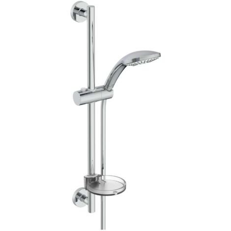 Ideal Standard Idealrain - Brausegarnitur: Handbrause, Stange und Schlauch, 3 Strahlarten, Chrom BD915AA