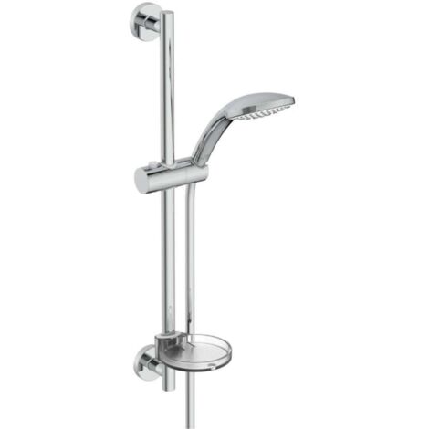 Ideal Standard Idealrain - Conjunto de alcachofa de ducha, barra y manguera, cromo BD912AA