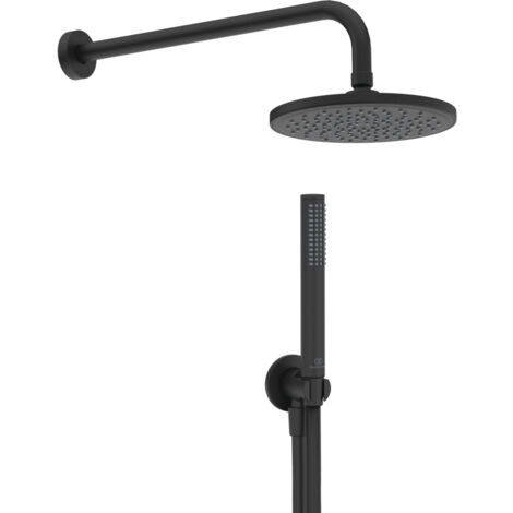 Ideal Standard - Idealrain, Kit doccia light, Mini set componenti doccia tondo, Nero Seta