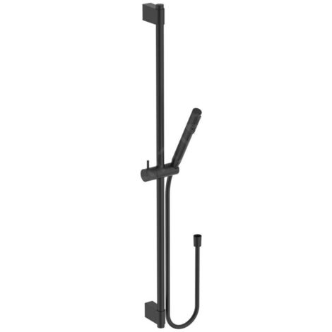 Ideal Standard Idealrain - Set de pommeau de douche, barre et flexible, noir soyeux A7617XG