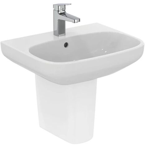 Ideal Standard I.LIFE A lavabo sospeso o da appoggio L.55 cm, monoforo, con troppopieno, colore bianco finitura lucido T451201