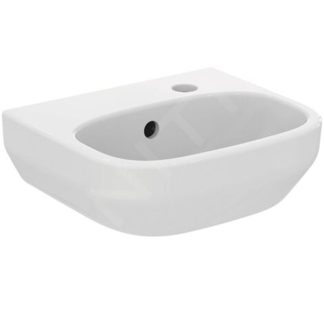 Ideal Standard i.Life A - Lave-mains 350x300 mm, avec trop-plein, trou pour robinetterie à droite, blanc T471001