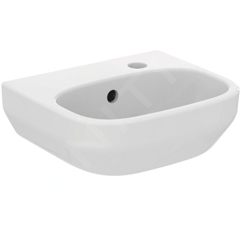 I.Life a - Lave-mains 350x300 mm, avec trop-plein, trou pour robinetterie à droite, blanc T471001 - Ideal Standard