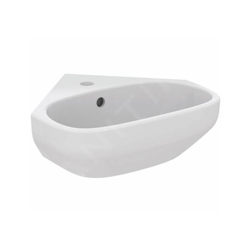 I.Life a - Lave-mains d'angle, 450x410 mm, avec trop-plein, trou pour robinet, blanc T471101 - Ideal Standard