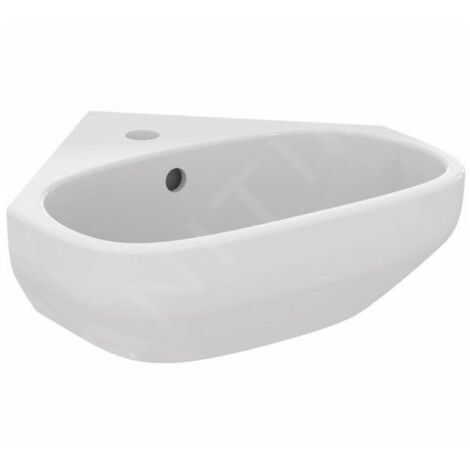 Ideal Standard i.Life A - Lave-mains d’angle, 450x410 mm, avec trop-plein, trou pour robinet, blanc T471101
