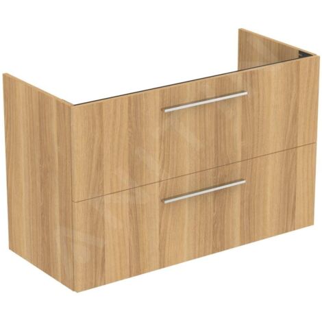 Ideal Standard i.Life A - Meuble sous lavabo, 1000x440x630 mm, 2 tiroirs, chêne T5257NX