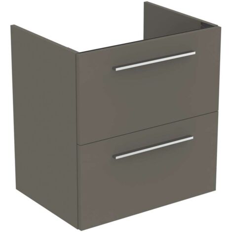 Ideal Standard i.Life A - Mobiletto sottolavabo, 60x44x63 cm, 2 cassetti, grigio quarzo opaco T5255NG
