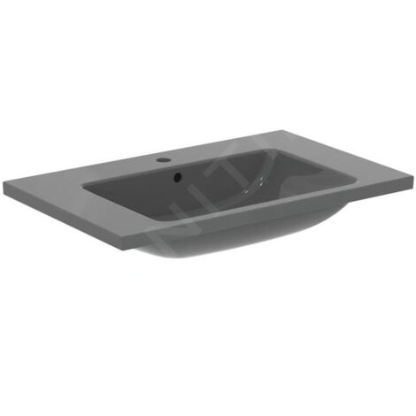 Ideal Standard i.Life B - Lavabo pour meuble 81x51 cm, avec trop-plein, trou pour robinetterie, gris brillant T460458