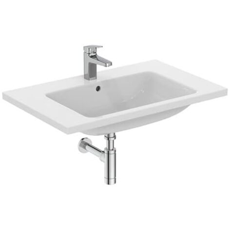 Ideal Standard - i.life B, Lavabo Top da 81 cm con foro centrale per la rubinetteria e troppopieno, Bianco