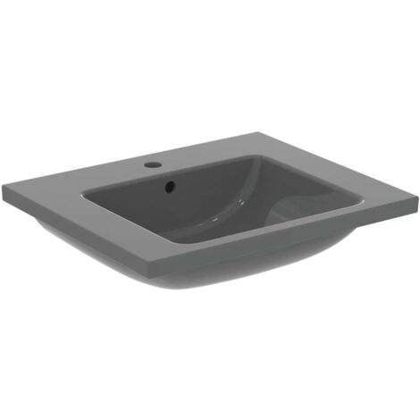Ideal Standard i.Life B - Möbelwaschbecken 61x51 cm, mit Überlauf, Hahnloch, grau glänzend T460558